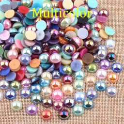 2/3/4/5/6/8/10/12/14 mm AB Color Imitation Pearls Craft Half Round Flatback Beads for Jewelry Making Nail DIY Decoration