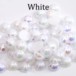 2/3/4/5/6/8/10/12/14 mm AB Color Imitation Pearls Craft Half Round Flatback Beads for Jewelry Making Nail DIY Decoration