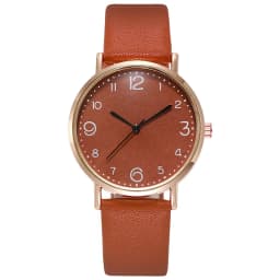 New Simple Vintage Digital Face Leather Belt Woman Watch Round Leisure Student Quartz Watchs Wear Matching Women's Wristwatch