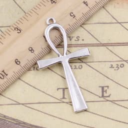 10pcs Charms Cross Egyptian Ankh Life Symbol 52x28mm Tibetan Bronze Silver Color Pendants Antique Gold Making DIY Handmade Craft
