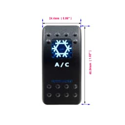 Dual Blue Lens Rocker Cap ( No Body ) for Carling Navara 4X4 Rocker Switch Cover Replace, Car Boat ATV Jeep Dash Panel DIY