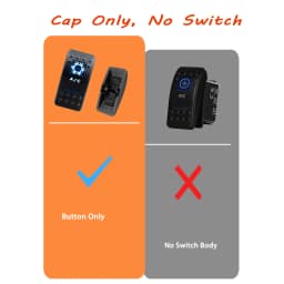 Dual Blue Lens Rocker Cap ( No Body ) for Carling Navara 4X4 Rocker Switch Cover Replace, Car Boat ATV Jeep Dash Panel DIY