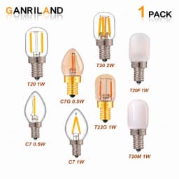 GANRILAND LED Candle Bulbs E12 E14 Dimmable C7 T22G 1W Decorative Light 110V US 220V EU Warm White Ampoule Lamp for Decor