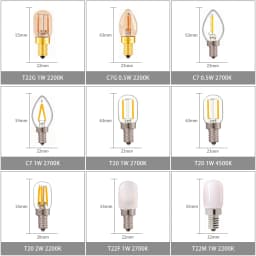 GANRILAND LED Candle Bulbs E12 E14 Dimmable C7 T22G 1W Decorative Light 110V US 220V EU Warm White Ampoule Lamp for Decor