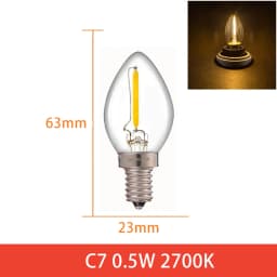 GANRILAND LED Candle Bulbs E12 E14 Dimmable C7 T22G 1W Decorative Light 110V US 220V EU Warm White Ampoule Lamp for Decor