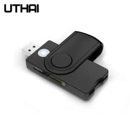 UTHAI for Windows 7 8 10 Linux OS, USB SIM Smart Card Reader, for Bank Card IC / ID EMV SD TF MMC Card Reader USB-CCID ISO 7816