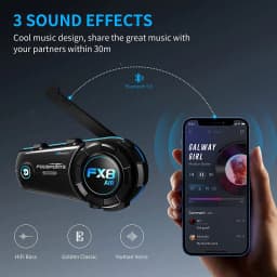 Fodsports Motorcycle Intercom FX8 Air Helmet Bluetooth Headset for 4 Riders Interphone FM Radio Commutator Moto Intercomunicador