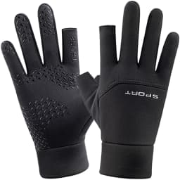 Winter Fishing Men's Gloves Women Cycling Warm Anti-Slip Gloves for Fishing Sports Touch Screen Two Fingers Cut Outdoor Angling