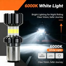 H4 LED Moto H6 BA20D 69000LMLED Motorcycle Headlight Bulbs 8 Sides COB White 6000K Hi Lo Lamp Scooter Accessories Fog Lights 12V