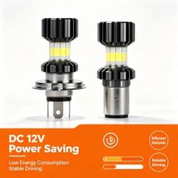 H4 LED Moto H6 BA20D 69000LMLED Motorcycle Headlight Bulbs 8 Sides COB White 6000K Hi Lo Lamp Scooter Accessories Fog Lights 12V