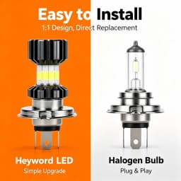 H4 LED Moto H6 BA20D 69000LMLED Motorcycle Headlight Bulbs 8 Sides COB White 6000K Hi Lo Lamp Scooter Accessories Fog Lights 12V