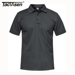 TACVASEN Summer Colorful Fashion Polo Tee Shirts Men's Short Sleeve T-shirt Quick Dry Army Team Work Green T-Shirt Tops Clothing