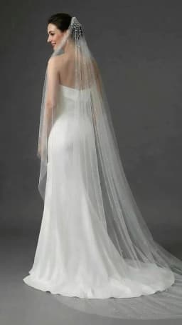TOPQUEEN Pearls Bridal Veils with Comb Wedding Veil 1 Tier 3 Meter Luxury Long Wedding Veil Bridal Hair Accessories Wedding V180