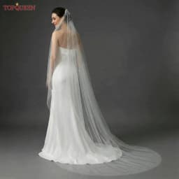 TOPQUEEN Pearls Bridal Veils with Comb Wedding Veil 1 Tier 3 Meter Luxury Long Wedding Veil Bridal Hair Accessories Wedding V180