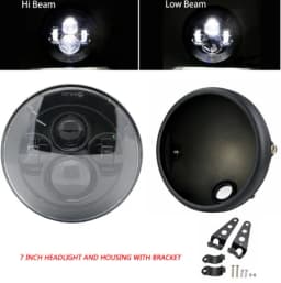 Universal 7" Led Motorcycle Headlight DRL H4 Headlamp For Honda Yamaha Suzuki Victory Kawasaki 7.5 Inch Lamp Housing Accessories