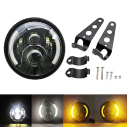 Universal 7" Led Motorcycle Headlight DRL H4 Headlamp For Honda Yamaha Suzuki Victory Kawasaki 7.5 Inch Lamp Housing Accessories