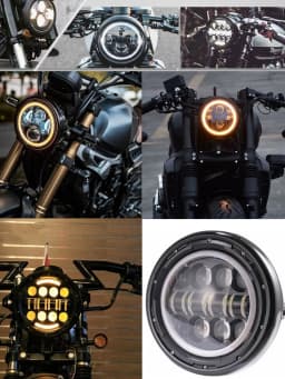 Universal 7" Led Motorcycle Headlight DRL H4 Headlamp For Honda Yamaha Suzuki Victory Kawasaki 7.5 Inch Lamp Housing Accessories
