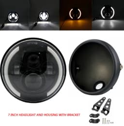 Universal 7" Led Motorcycle Headlight DRL H4 Headlamp For Honda Yamaha Suzuki Victory Kawasaki 7.5 Inch Lamp Housing Accessories