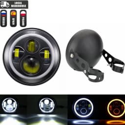 Universal 7" Led Motorcycle Headlight DRL H4 Headlamp For Honda Yamaha Suzuki Victory Kawasaki 7.5 Inch Lamp Housing Accessories