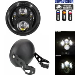 Universal 7" Led Motorcycle Headlight DRL H4 Headlamp For Honda Yamaha Suzuki Victory Kawasaki 7.5 Inch Lamp Housing Accessories