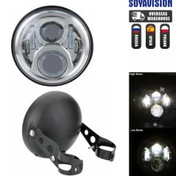 Universal 7" Led Motorcycle Headlight DRL H4 Headlamp For Honda Yamaha Suzuki Victory Kawasaki 7.5 Inch Lamp Housing Accessories