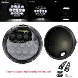 Universal 7" Led Motorcycle Headlight DRL H4 Headlamp For Honda Yamaha Suzuki Victory Kawasaki 7.5 Inch Lamp Housing Accessories