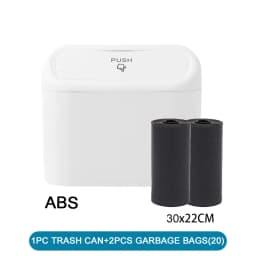Car Trash Can (with Lid) Contains 60 (300) Garbage Bags, Small Car Trash Can, Leak-proof Mini Car Accessories