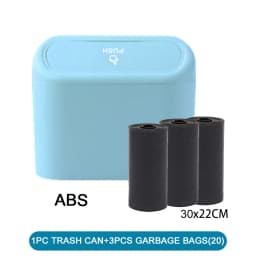 Car Trash Can (with Lid) Contains 60 (300) Garbage Bags, Small Car Trash Can, Leak-proof Mini Car Accessories