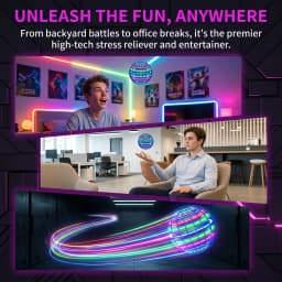 Hand Controlled Flying Ball with Colorful LED Lights, 360° Rotating Suspension Orb, Indoor Outdoor Sports Toy for Teens & Adults