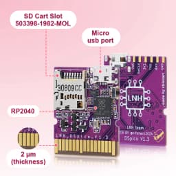 Chiscart DSpico Game Reader Cart Injection Molded Transparent Case with RP2040 MCU For NDS NDSL DSi 3DS Console