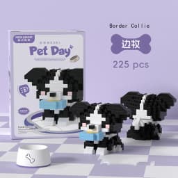 18 Styles Little Dog Cat Cute Pet Small Building Block Model Series Ornaments Children's Toys Miniature Bricks