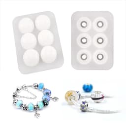 SNASAN Silicone Mold For 12mm 16mm Beads With Big Hole Jewelry Making Necklace Bracelet Bead Epoxy Resin Silicone Mould Handmade