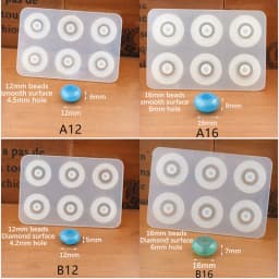 SNASAN Silicone Mold For 12mm 16mm Beads With Big Hole Jewelry Making Necklace Bracelet Bead Epoxy Resin Silicone Mould Handmade