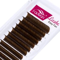 Fadvan Colorful Easy Fanning Eyelashes Extension Red Green Blue Brown Purple Colorful Auto Blooming Makeup Lashes 15-20mm Long
