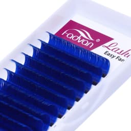 Fadvan Colorful Easy Fanning Eyelashes Extension Red Green Blue Brown Purple Colorful Auto Blooming Makeup Lashes 15-20mm Long