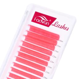 Fadvan Colorful Easy Fanning Eyelashes Extension Red Green Blue Brown Purple Colorful Auto Blooming Makeup Lashes 15-20mm Long
