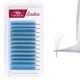Fadvan Colorful Easy Fanning Eyelashes Extension Red Green Blue Brown Purple Colorful Auto Blooming Makeup Lashes 15-20mm Long
