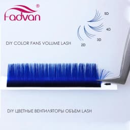 Fadvan Colorful Easy Fanning Eyelashes Extension Red Green Blue Brown Purple Colorful Auto Blooming Makeup Lashes 15-20mm Long