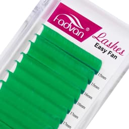 Fadvan Colorful Easy Fanning Eyelashes Extension Red Green Blue Brown Purple Colorful Auto Blooming Makeup Lashes 15-20mm Long