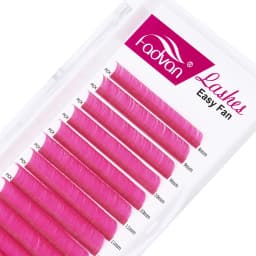 Fadvan Colorful Easy Fanning Eyelashes Extension Red Green Blue Brown Purple Colorful Auto Blooming Makeup Lashes 15-20mm Long