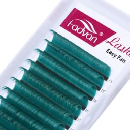 Fadvan Colorful Easy Fanning Eyelashes Extension Red Green Blue Brown Purple Colorful Auto Blooming Makeup Lashes 15-20mm Long