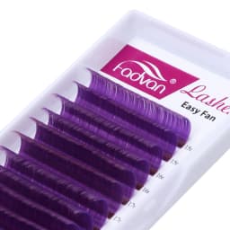Fadvan Colorful Easy Fanning Eyelashes Extension Red Green Blue Brown Purple Colorful Auto Blooming Makeup Lashes 15-20mm Long