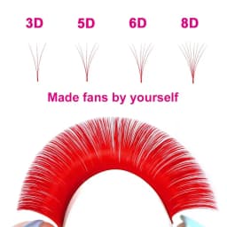 Fadvan Colorful Easy Fanning Eyelashes Extension Red Green Blue Brown Purple Colorful Auto Blooming Makeup Lashes 15-20mm Long