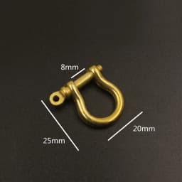 Solid Brass Carabiner D Bow Shackle Fob Key Ring Keychain Hook Screw Joint Connector Buckle