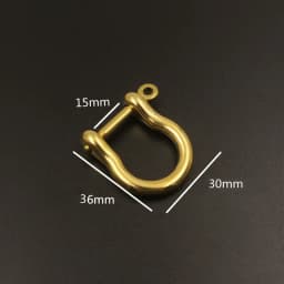 Solid Brass Carabiner D Bow Shackle Fob Key Ring Keychain Hook Screw Joint Connector Buckle