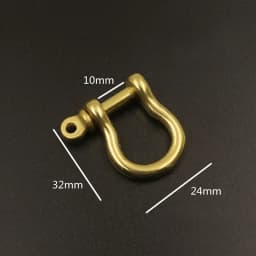 Solid Brass Carabiner D Bow Shackle Fob Key Ring Keychain Hook Screw Joint Connector Buckle