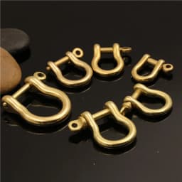 Solid Brass Carabiner D Bow Shackle Fob Key Ring Keychain Hook Screw Joint Connector Buckle