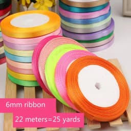 New 1/4"6mm (22 Meters/roll) Red Color Grosgrain Ribbon Wedding Decoration Making Bowknots Gift Packing Belt Sewing Accessories