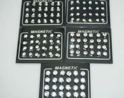 12 Pair(24pcs)/lot 3/4/5/6/7mm Round Crystal Rhinestone Magnet Stud Earring Puck Womens Mens Magnetic Fake Ear Plug Jewelry