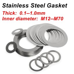 M12-M70 Shim Stainless Steel Ultra Thin Adjusting Flat Washer High Precision Axle Bearing Spacer Gasket Thick 0.1 0.2 0.3 0.5 1.